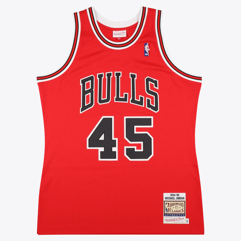 Chicago Bulls Mitchell & Ness Michael Jordan 1994-95 Road 45 Authentic Jersey - Red - Men's
