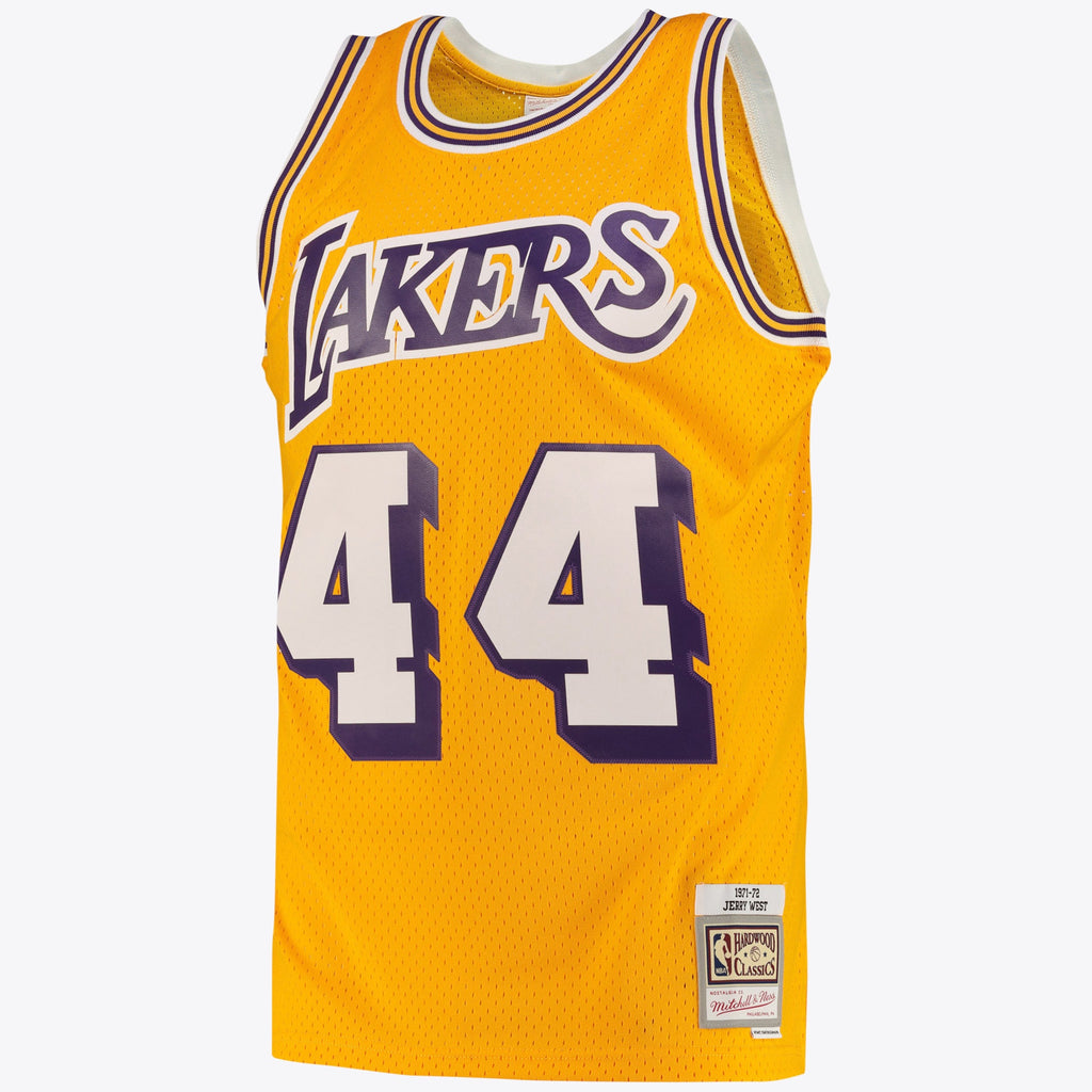 Los Angeles Lakers Mitchell & Ness Jerry West Road Swingman Jersey - Light Gold - Men's
