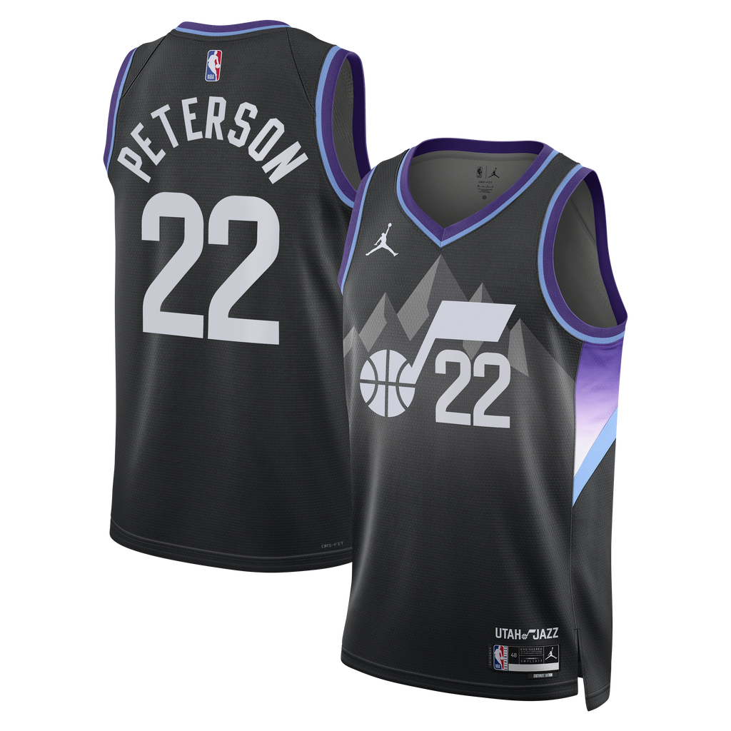 Utah Jazz Jordan Brand Statement Edition Swingman Jersey - Black - Darryn Peterson - Men's