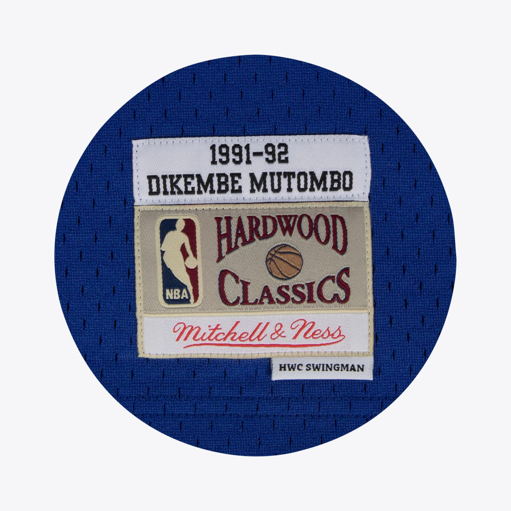 Denver Nuggets Mitchell & Ness Dikembe Mutombo 1991 Hardwood Classics Home Swingman Jersey - White - Men's