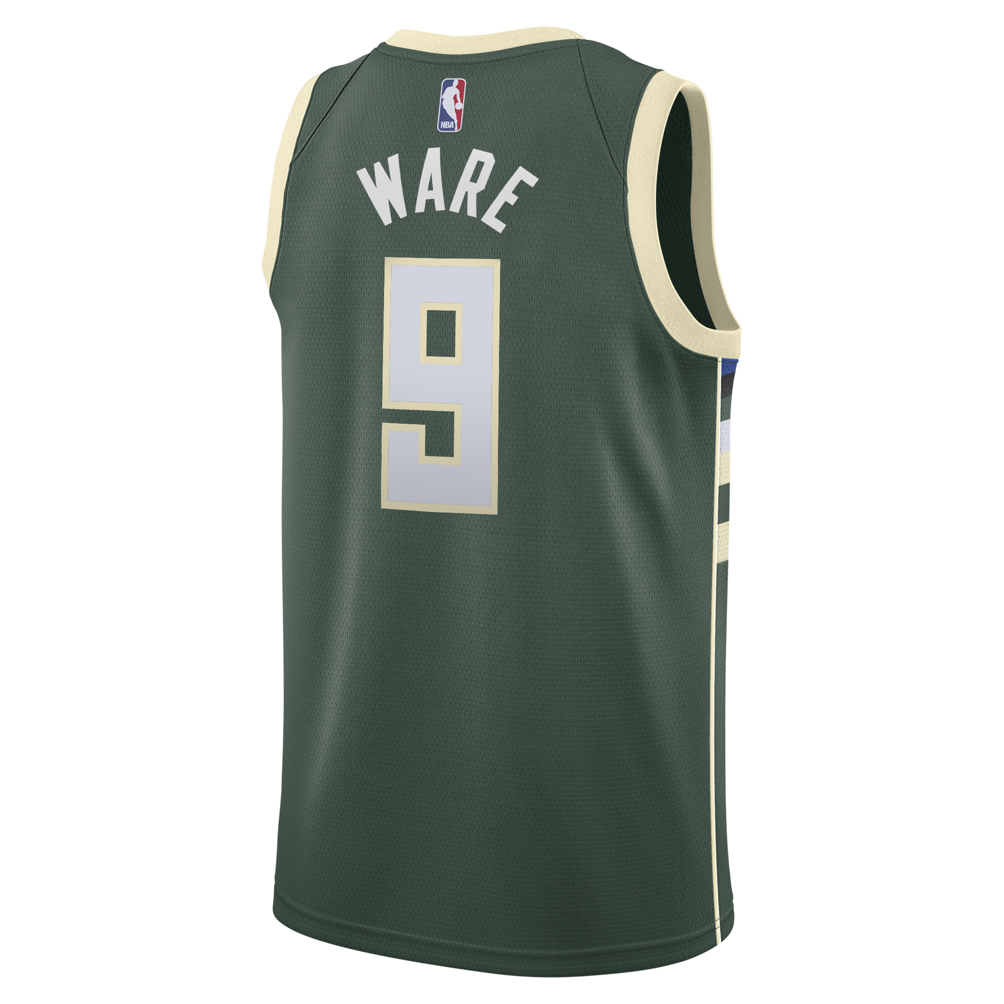 Milwaukee Bucks Nike Icon Edition Swingman Jersey - White - Kel'el Ware - Youth