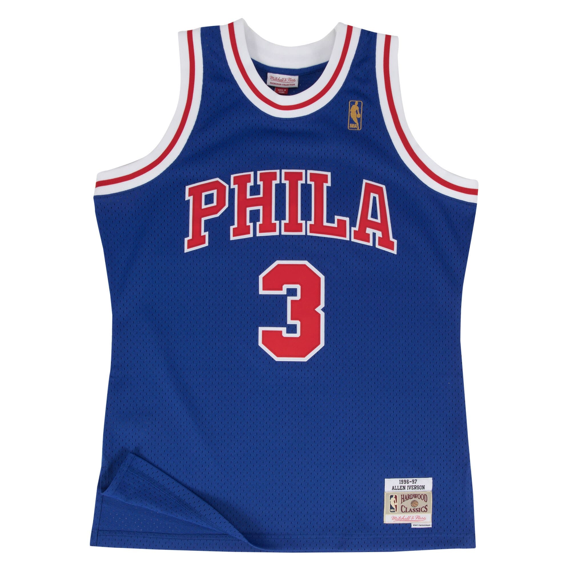 Philadelphia 76ers Mitchell & Ness Allen Iverson 1997 Hardwood Classics Alternate Swingman Jersey - Blue - Men's