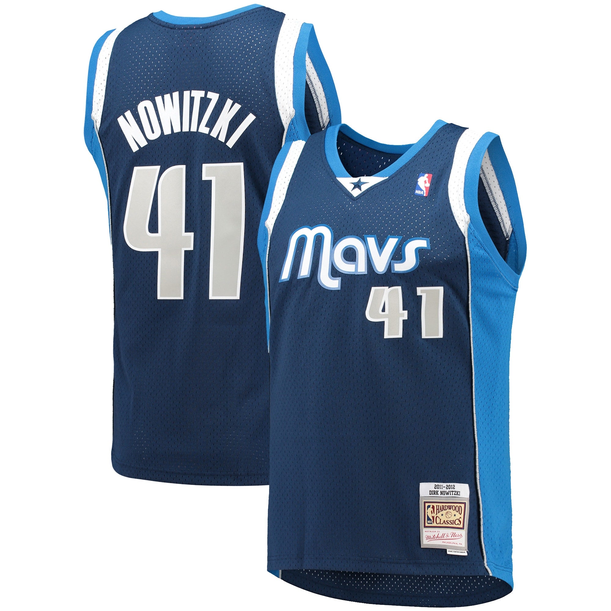 Dallas Mavericks Mitchell & Ness Dirk Nowitzki 2011/12 Hardwood Classics Swingman Jersey - Navy - Men's