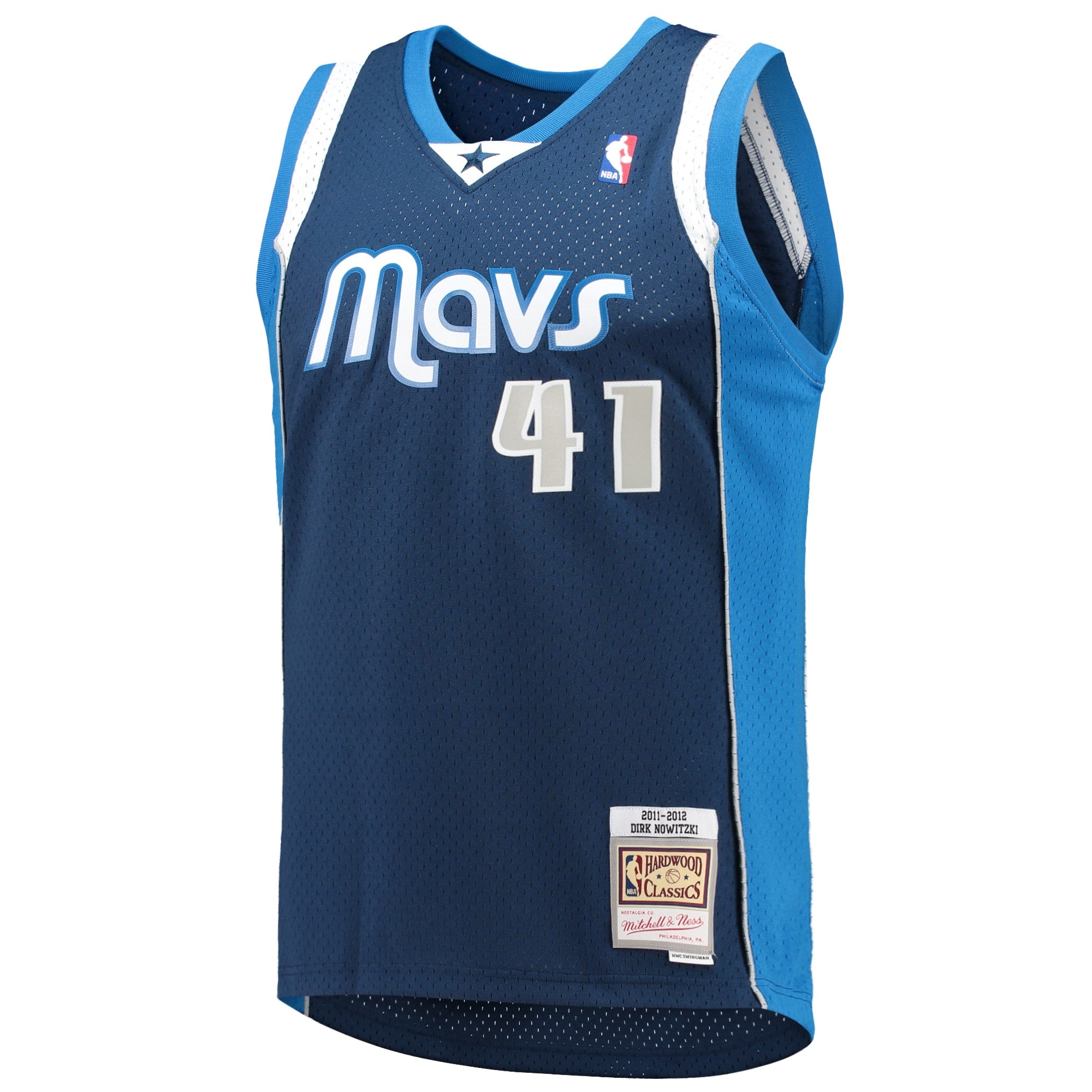 Dallas Mavericks Mitchell & Ness Dirk Nowitzki 2011/12 Hardwood Classics Swingman Jersey - Navy - Men's