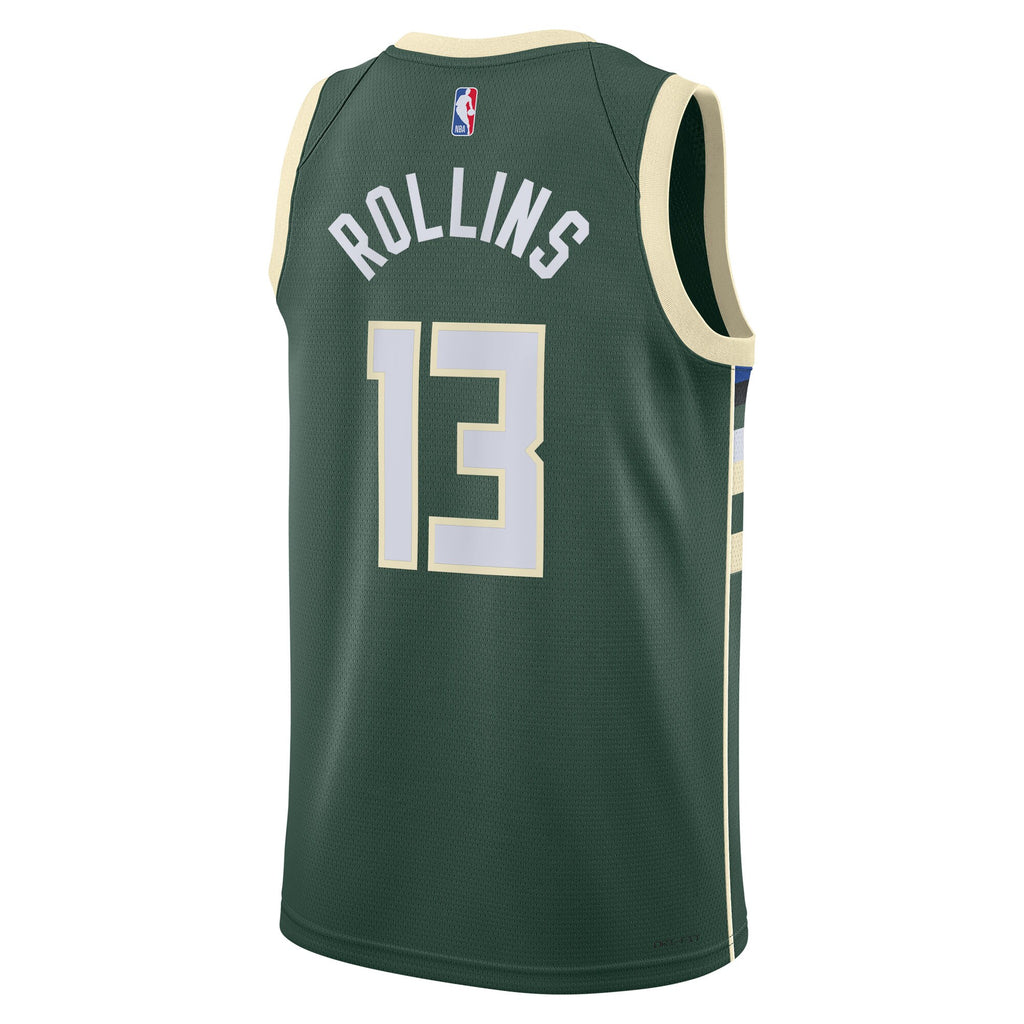 Milwaukee Bucks Nike Icon Edition Swingman Jersey - Hunter Green - Ryan Rollins - Unisex