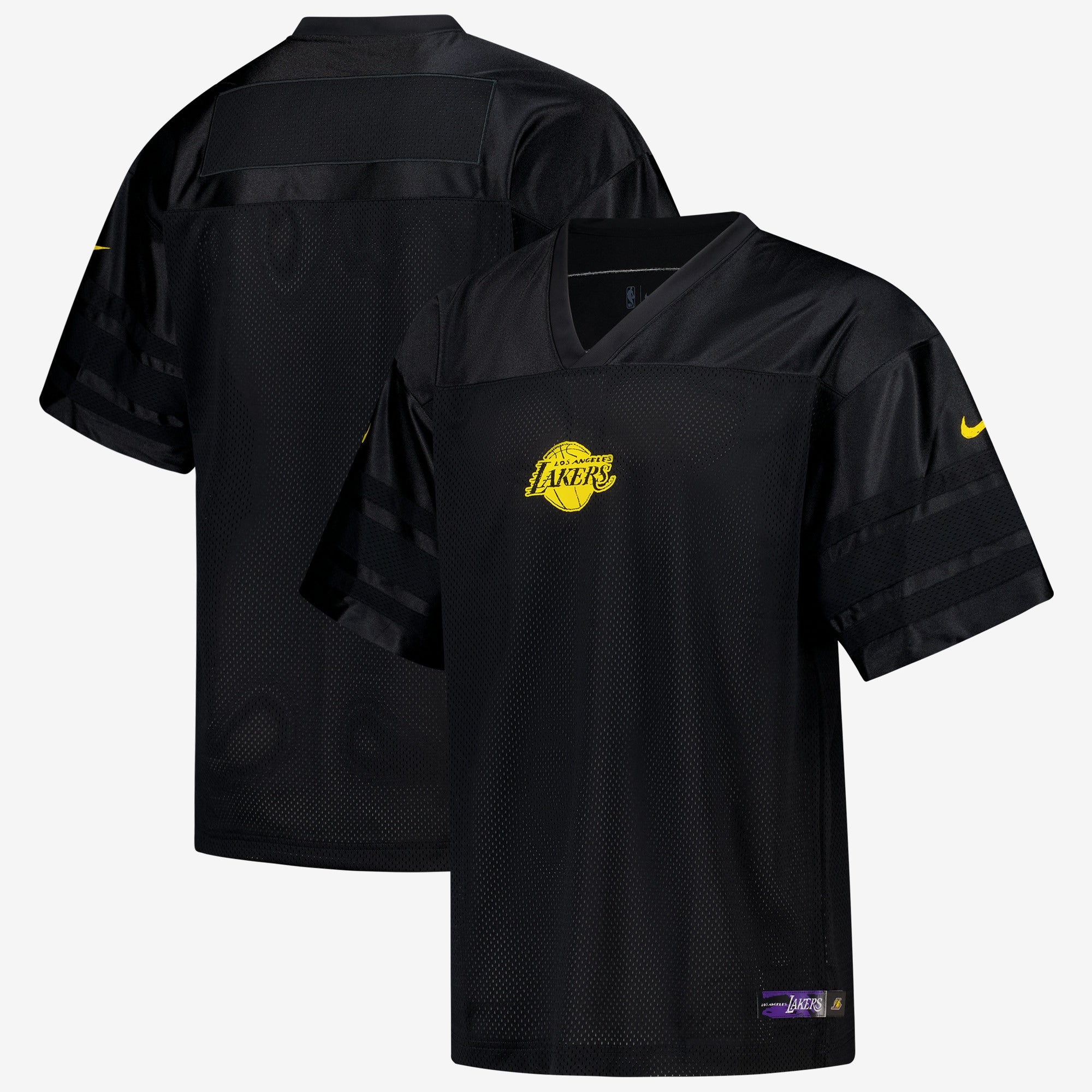 Los Angeles Lakers Nike Courtside Football Jersey - Black - Men's