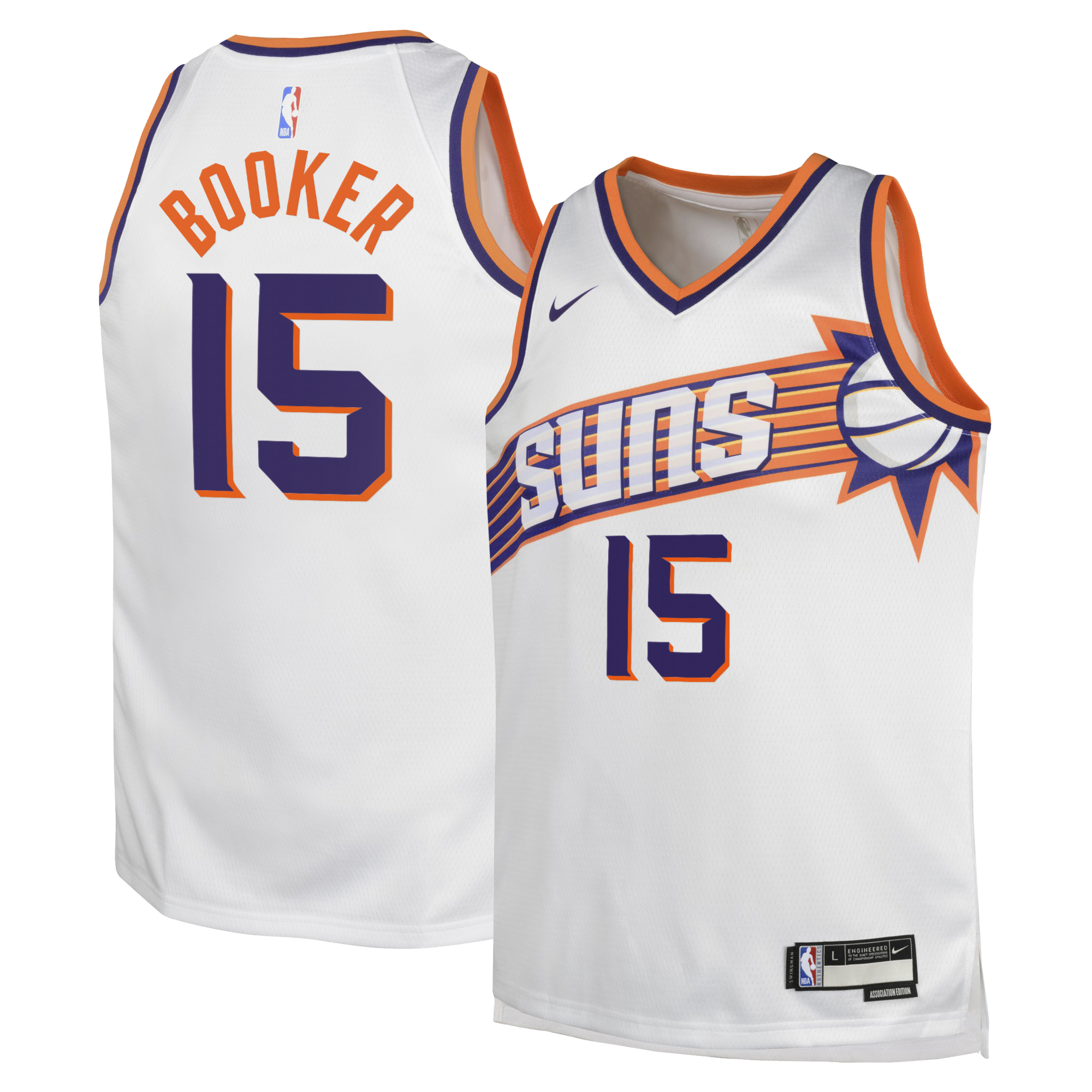 Phoenix Suns Nike Association Edition Swingman Jersey - White - Devin Booker - Youth