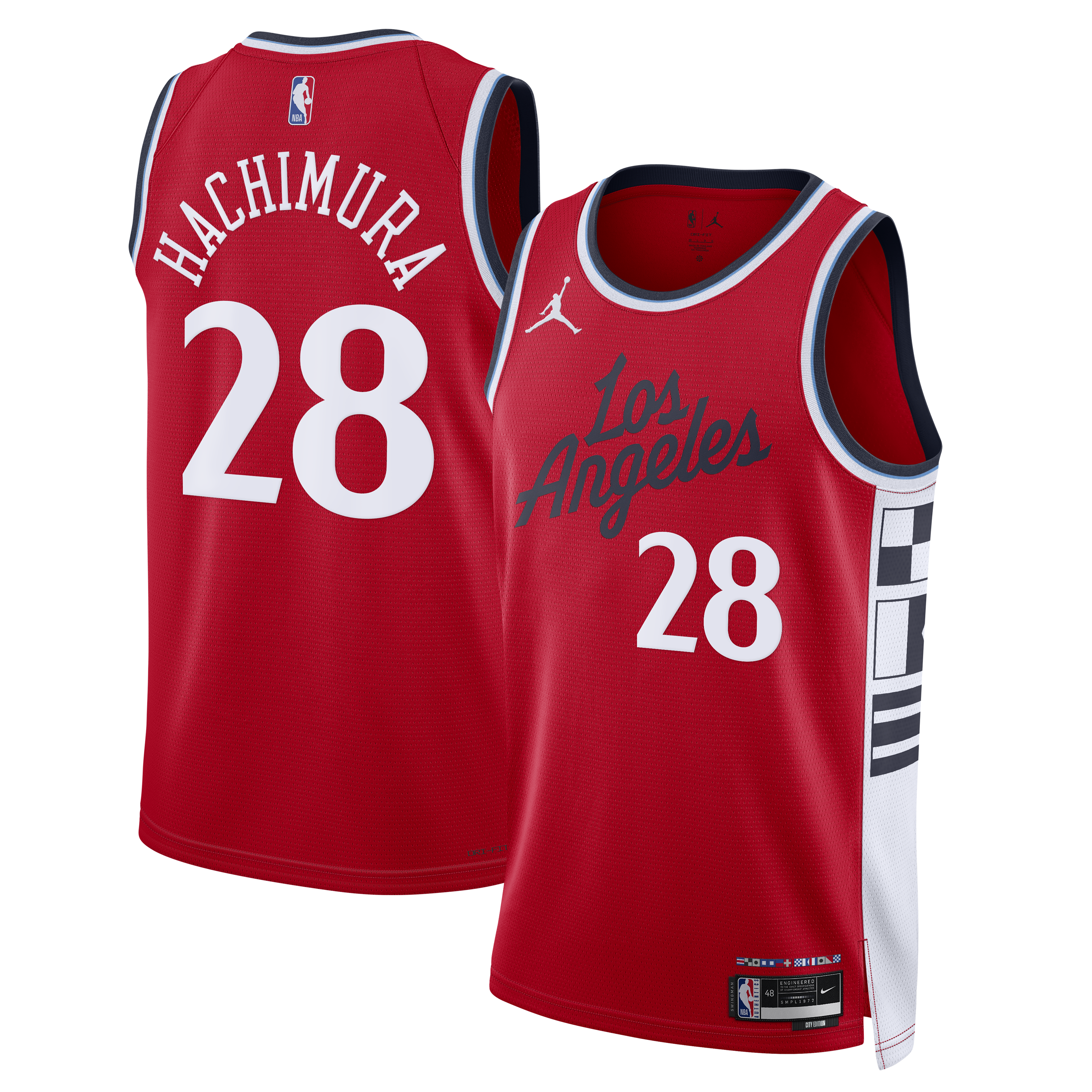 LA Clippers Jordan Brand Statement Edition Swingman Jersey - Red - Rui Hachimura - Men's