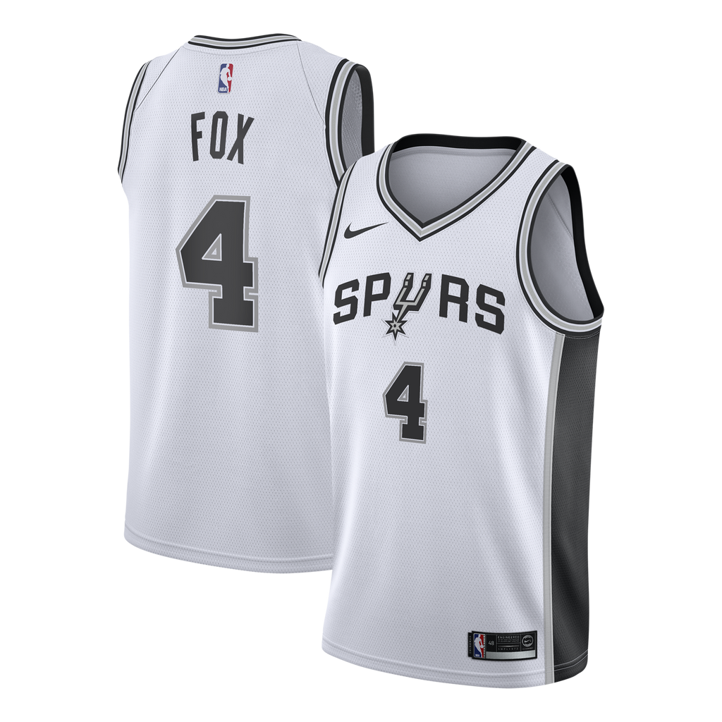 San Antonio Spurs Nike Association Edition Swingman Jersey - White - De'Aaron Fox - Youth