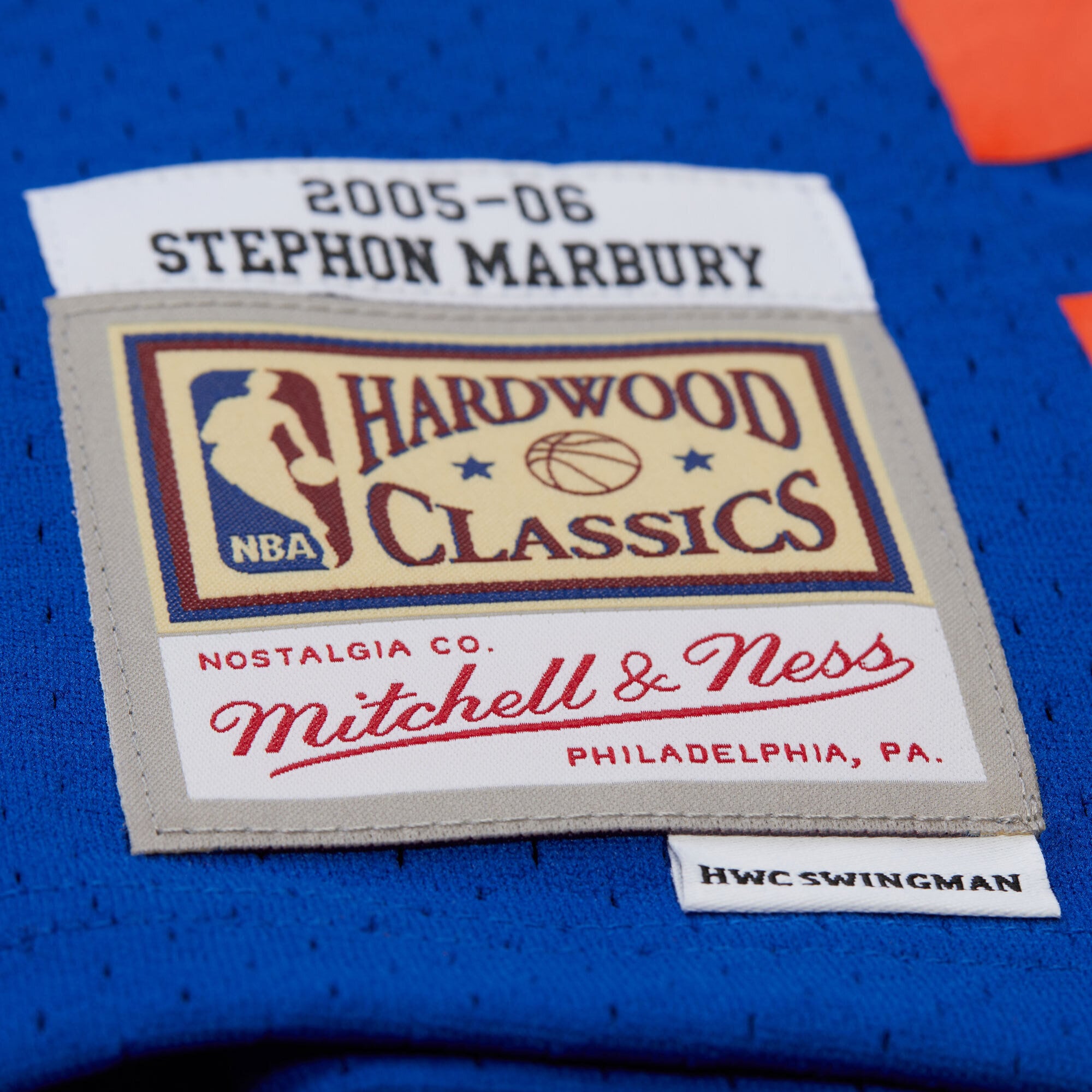 New York Knicks Mitchell & Ness Stephon Marbury 2005/06 Hardwood Classics Swingman Jersey - Blue - Men's