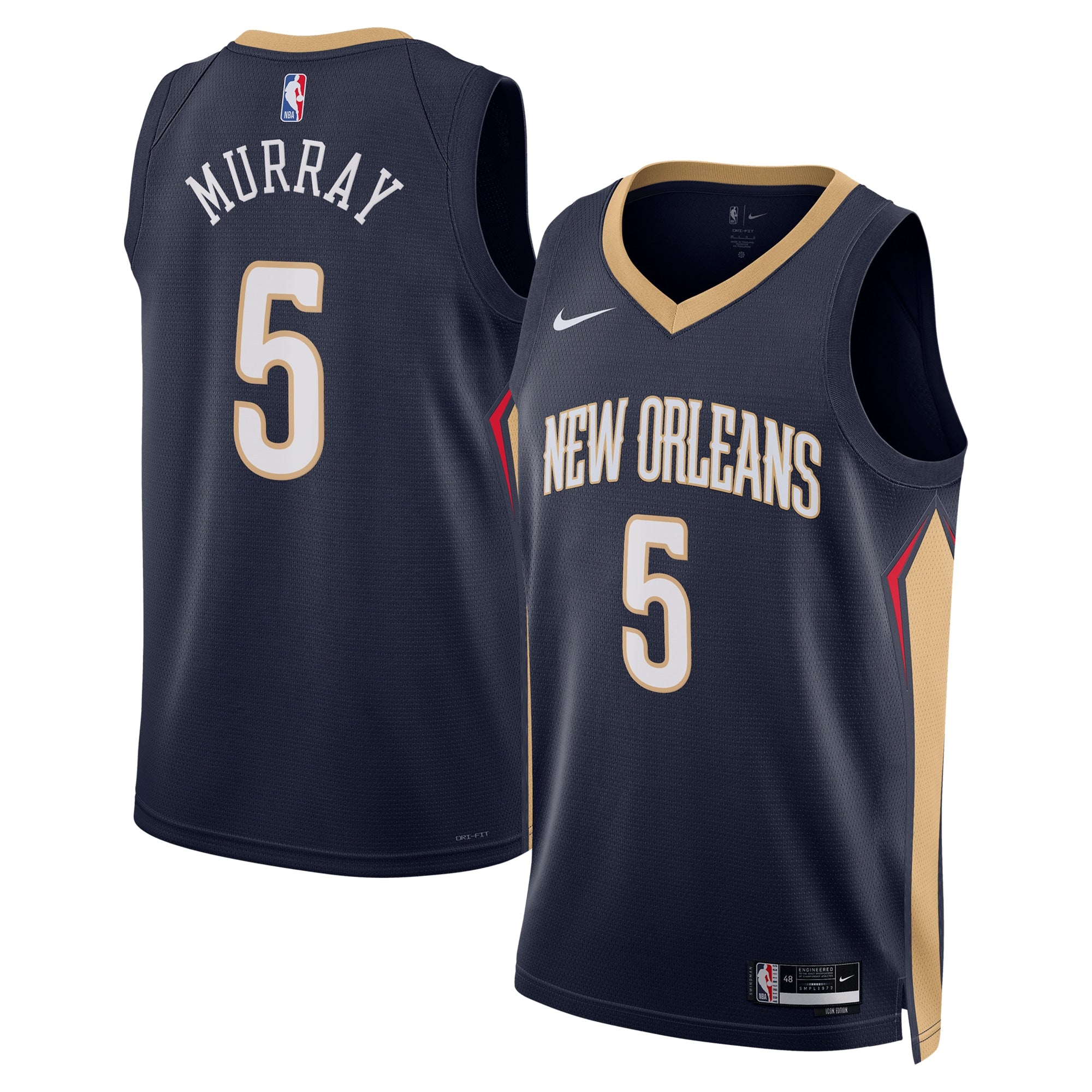 New Orleans Pelicans Nike Icon Edition Swingman Jersey - Navy - Dejounte Murray - Unisex