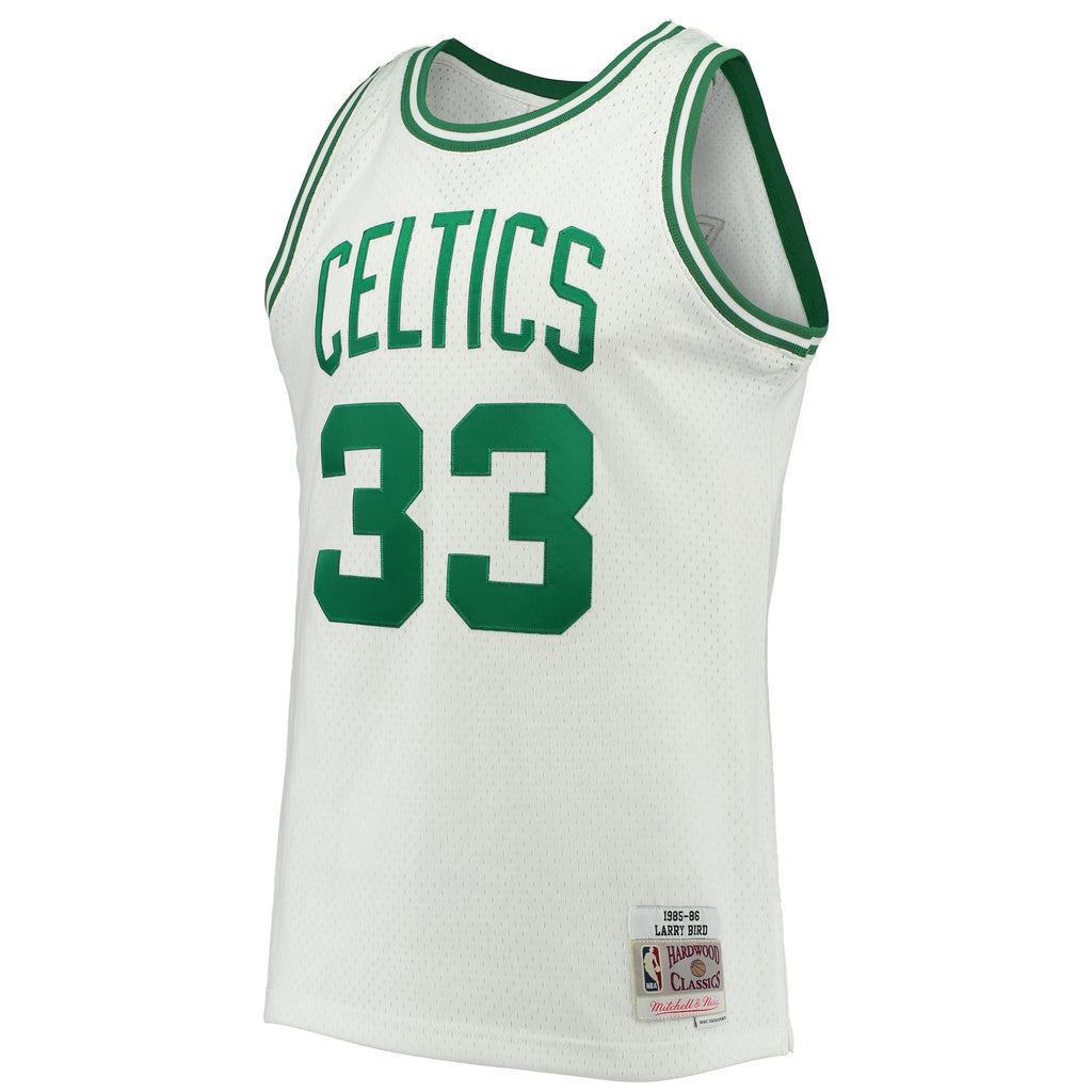 Boston Celtics Mitchell & Ness Larry Bird 1985-86 Hardwood Classics Swingman Jersey - White - Men's