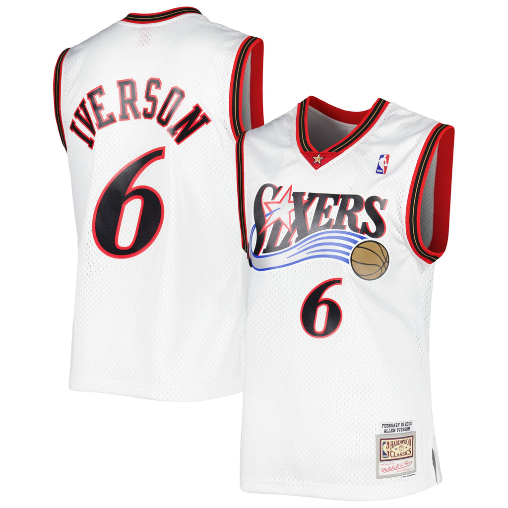 Philadelphia 76ers Mitchell & Ness Allen Iverson 2002/03 Hardwood Classics Swingman Jersey - White - Men's