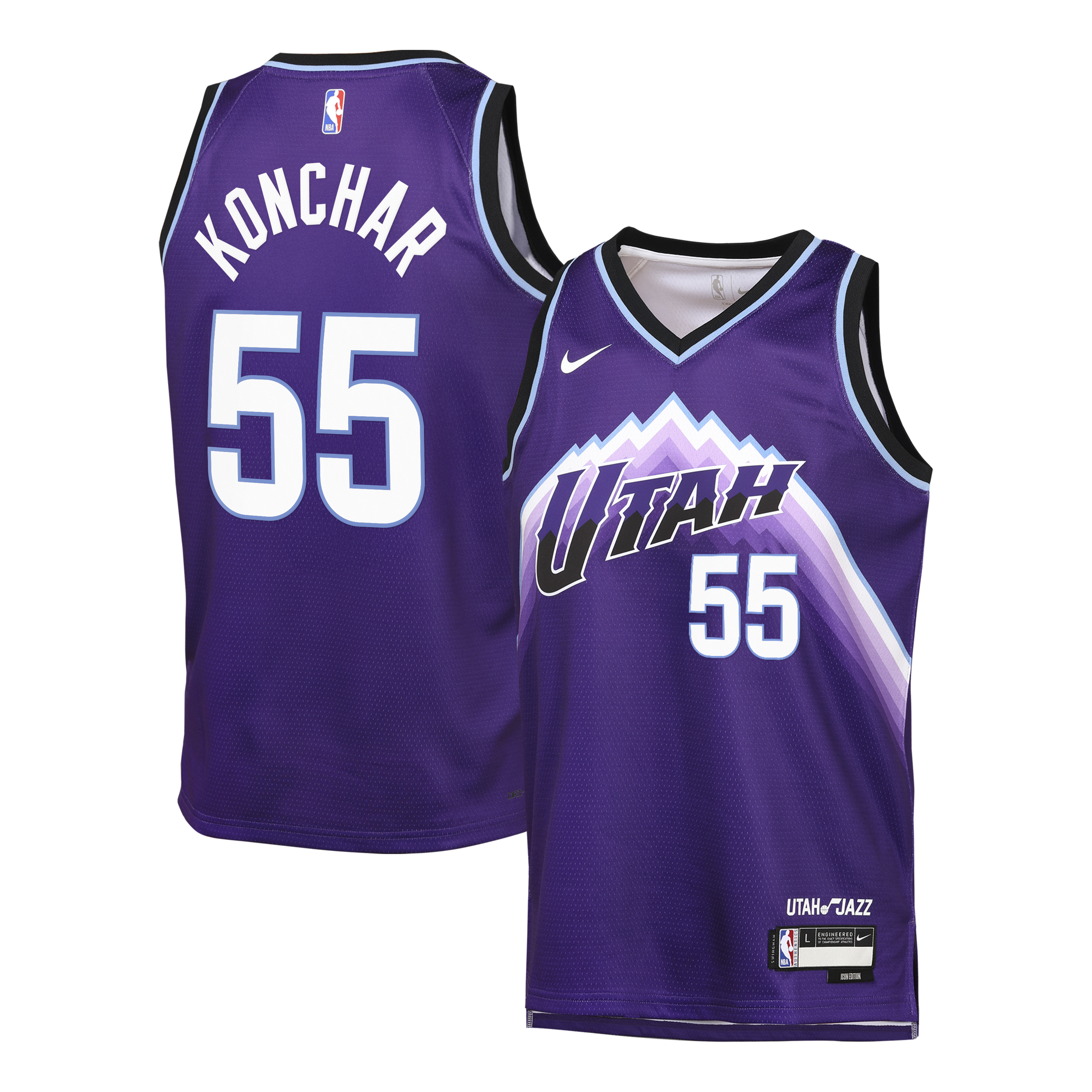Utah Jazz Nike Replica Icon Edition Swingman Jersey - Purple - John Konchar - Youth