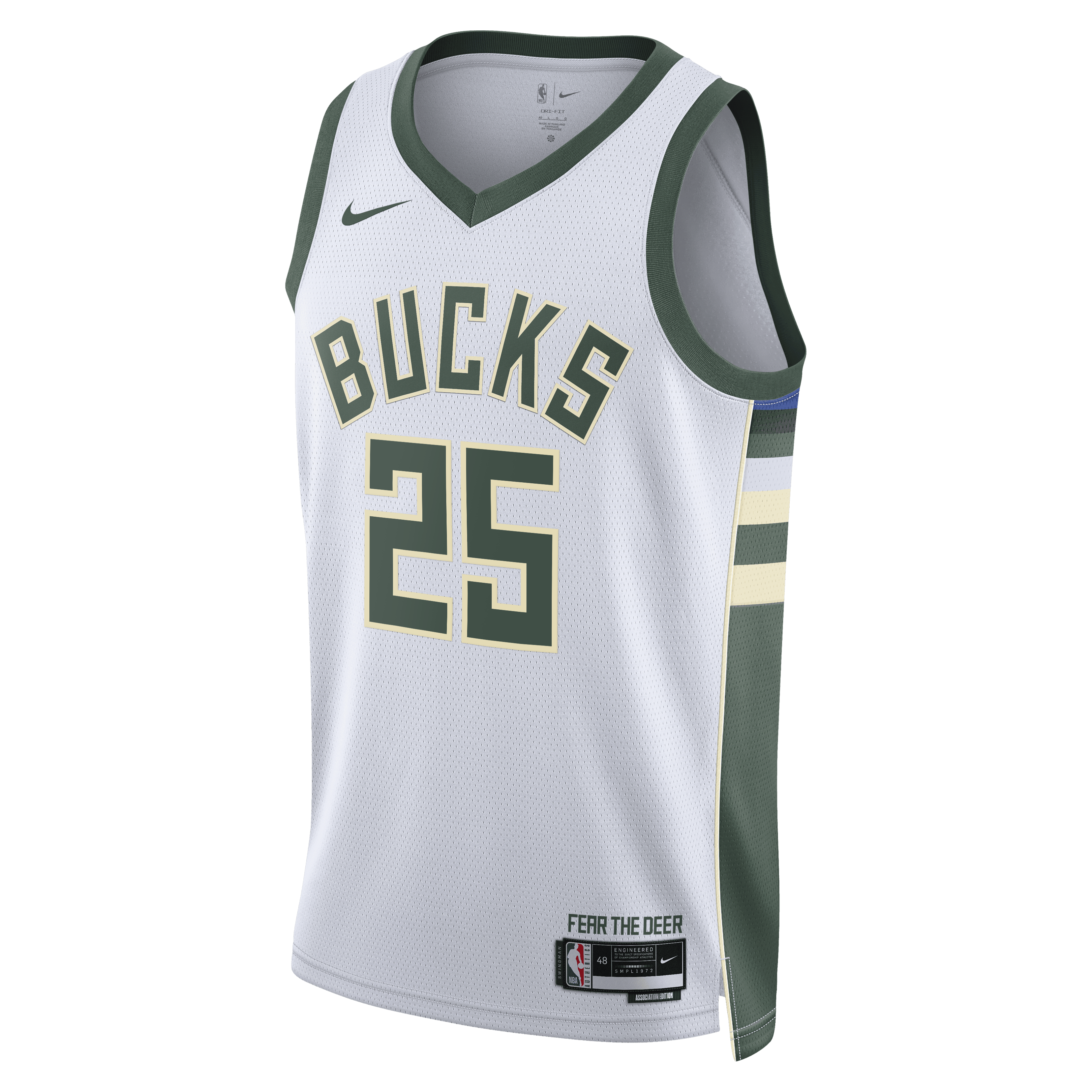 Milwaukee Bucks Nike Association Edition Swingman Jersey - White - Kasparas Jakučionis - Unisex