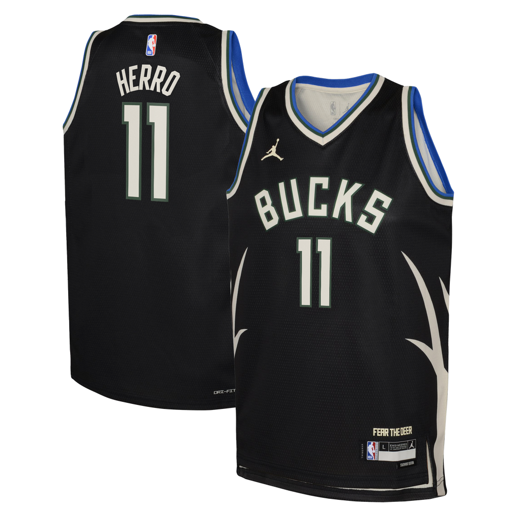 Milwaukee Bucks Jordan Brand Statement Edition Swingman Jersey - Hunter Green - Tyler Herro - Youth