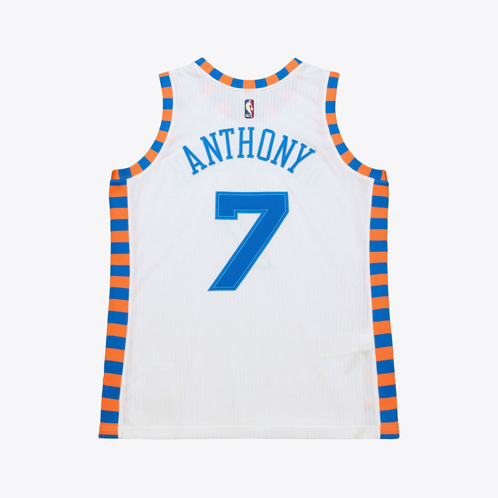 New York Knicks Mitchell & Ness Carmelo Anthony 2015-16 Hardwood Classics Authentic Jersey - White - Men's