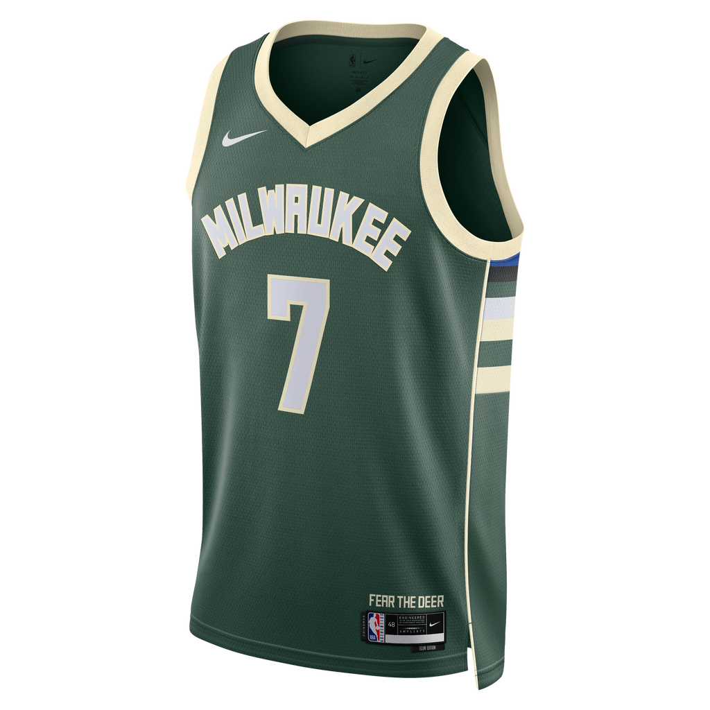 Milwaukee Bucks Nike Icon Edition Swingman Jersey - Hunter Green - Kevin Porter Jr. - Unisex
