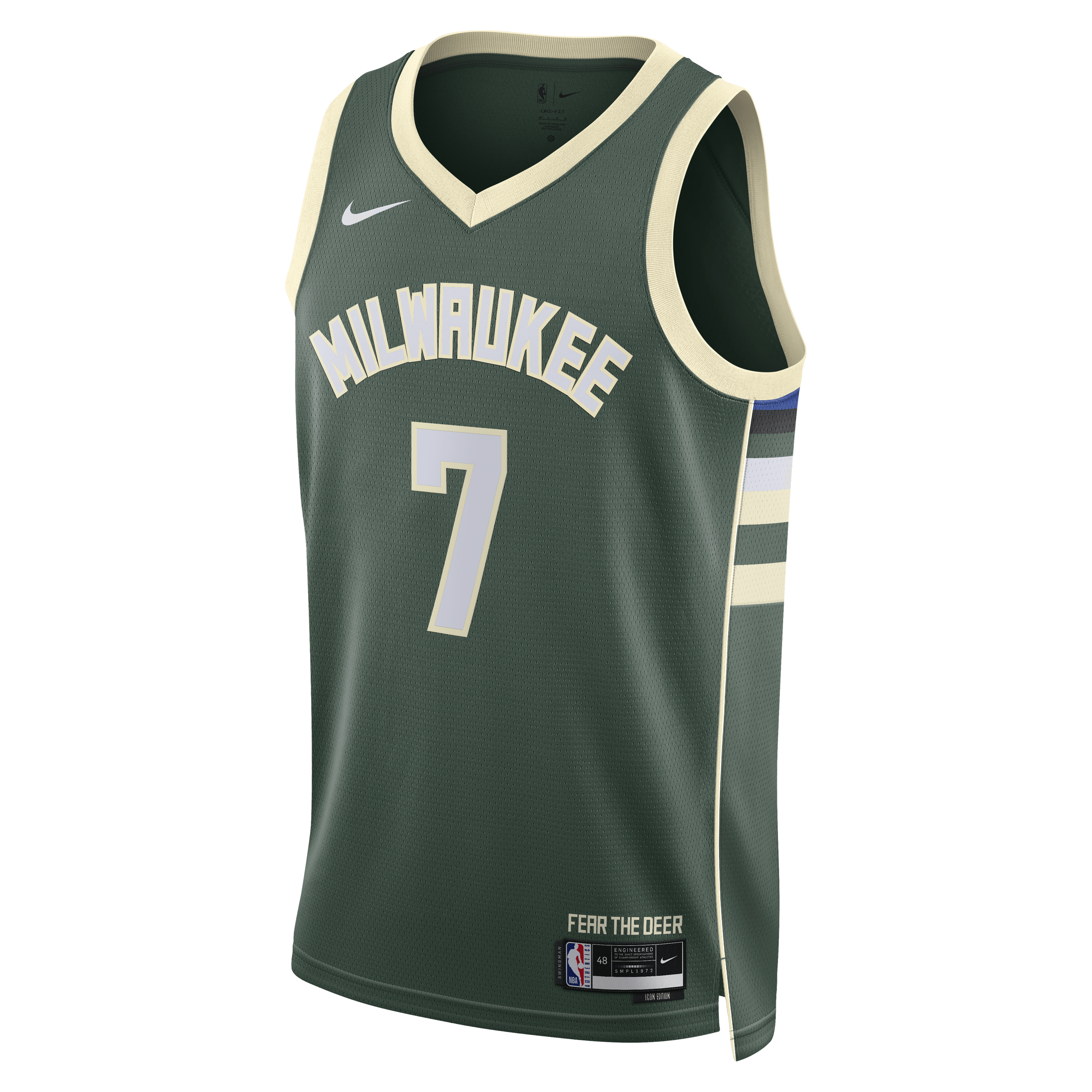 Milwaukee Bucks Nike Icon Edition Swingman Jersey - Hunter Green - Kevin Porter Jr. - Unisex