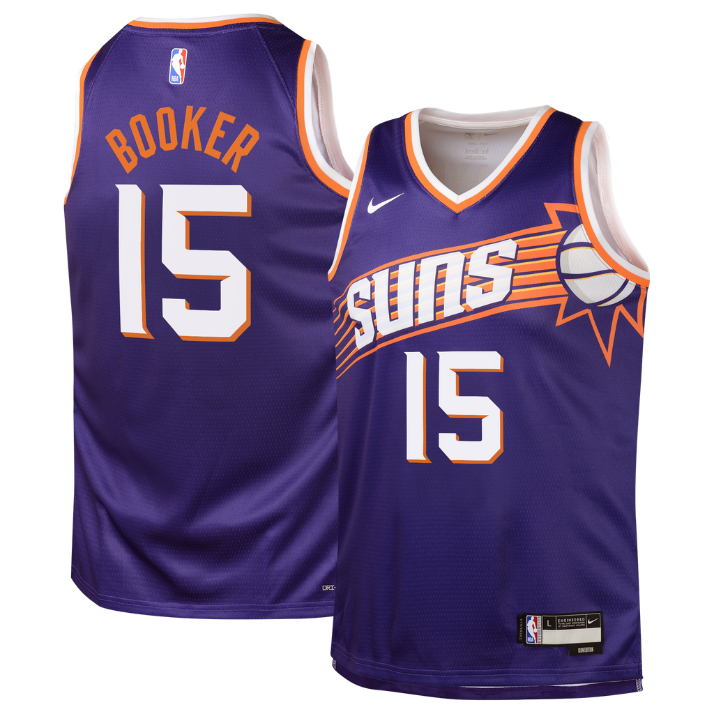 Phoenix Suns Nike Icon Edition Swingman Jersey - Purple - Devin Booker - Youth