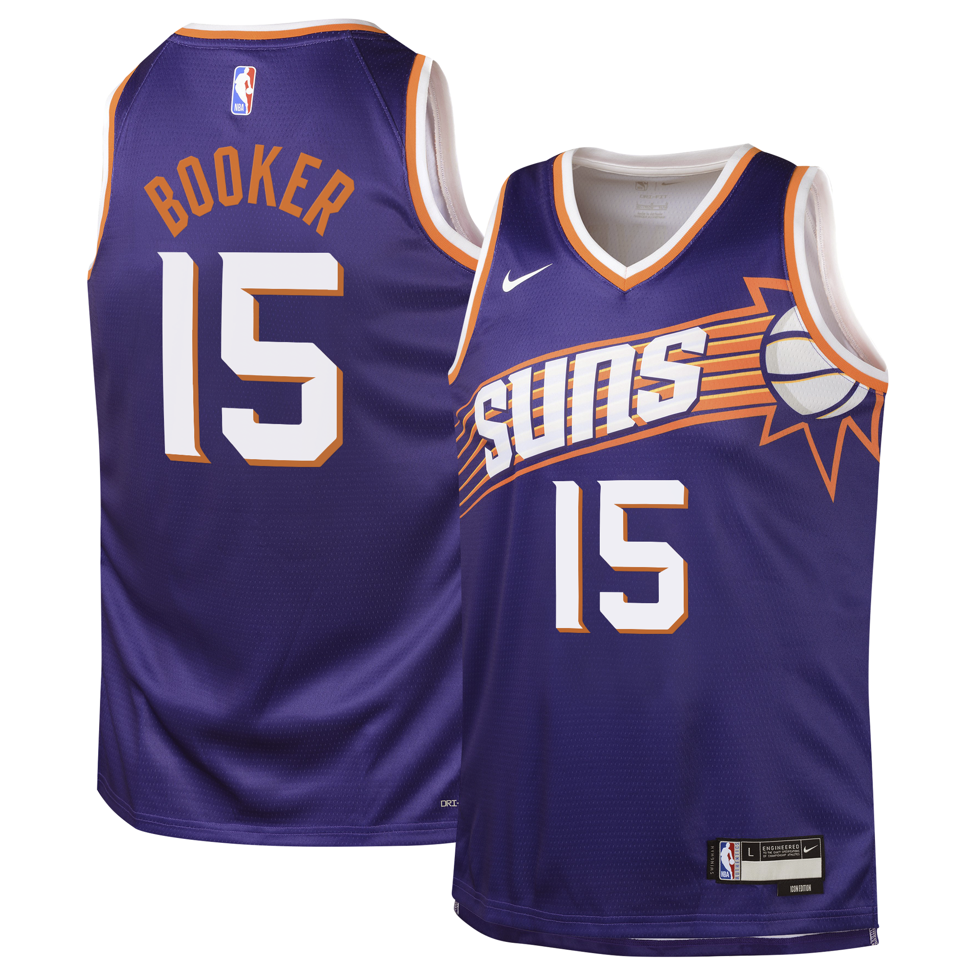 Phoenix Suns Nike Icon Edition Swingman Jersey - Purple - Devin Booker - Youth