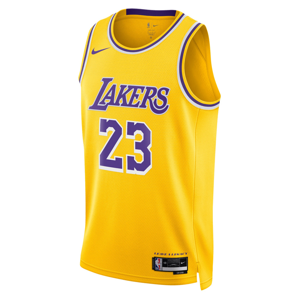 Los Angeles Lakers Nike Icon Edition Swingman Jersey - Gold - LeBron James - Unisex