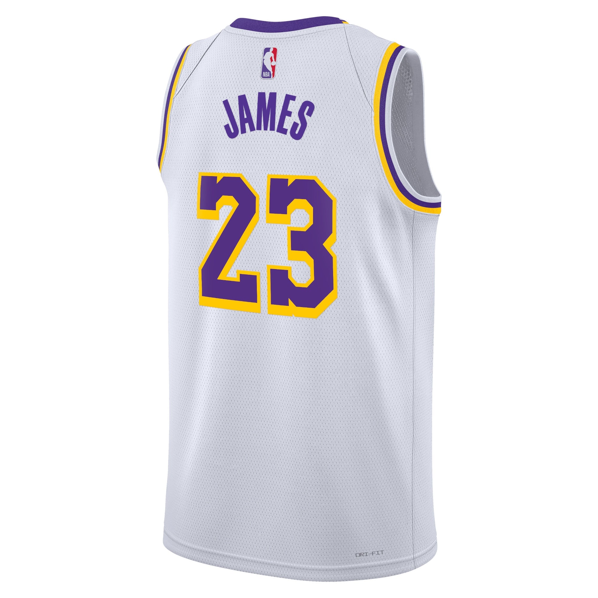 Los Angeles Lakers Nike Association Edition Swingman Jersey - White - LeBron James - Unisex
