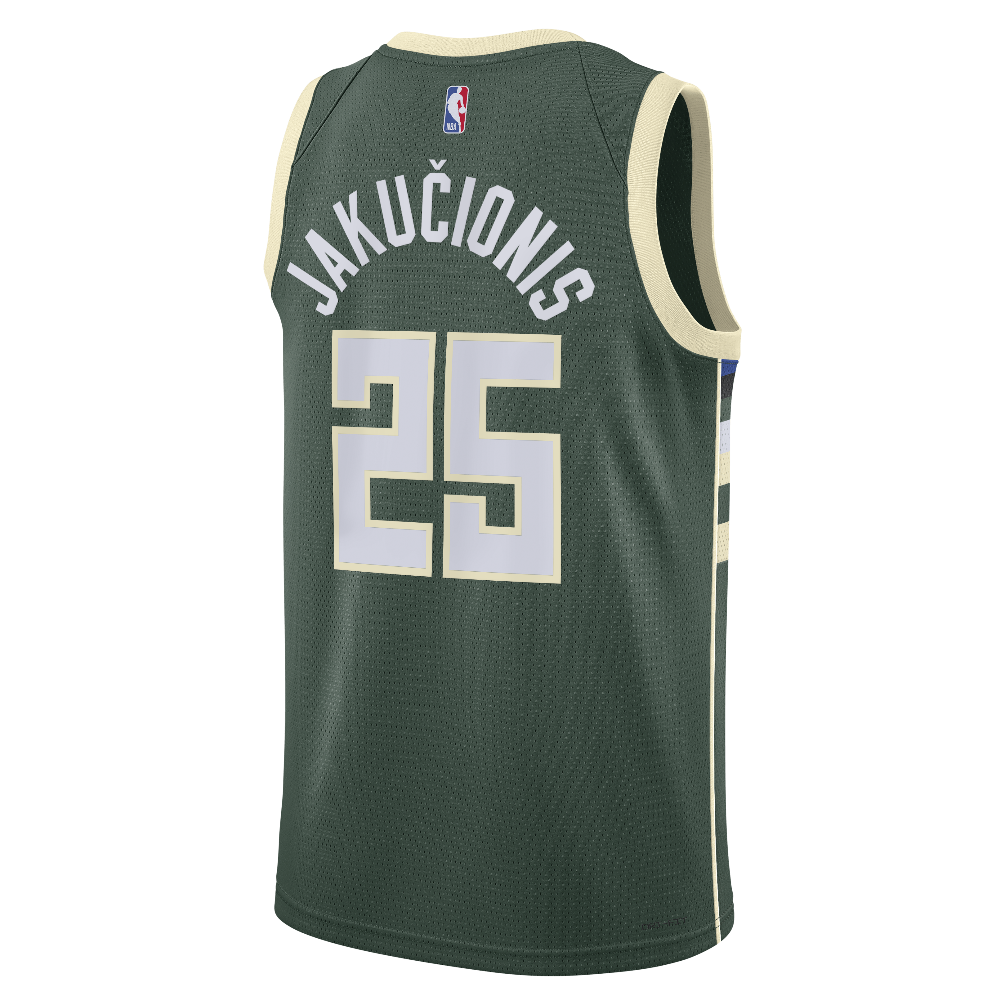 Milwaukee Bucks Nike Icon Edition Swingman Jersey - White - Kasparas Jakučionis - Unisex