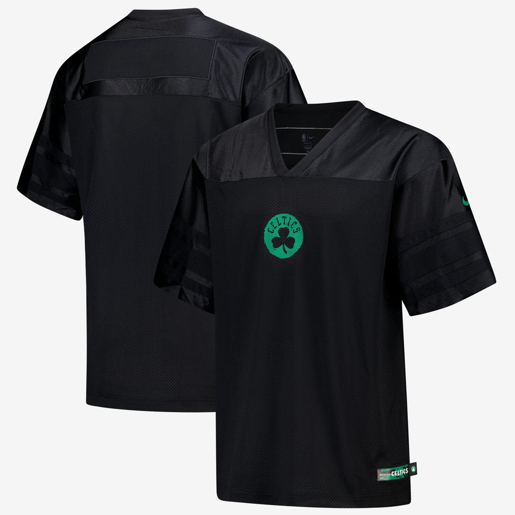Boston Celtics Nike Courtside Football Jersey - Black - Men's